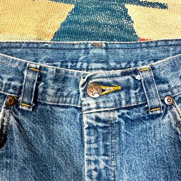 Vintage Hash wide leg jeans 70s Denim Retro Woodstock Hippie 27x31 High Waist - Picture 10 of 10